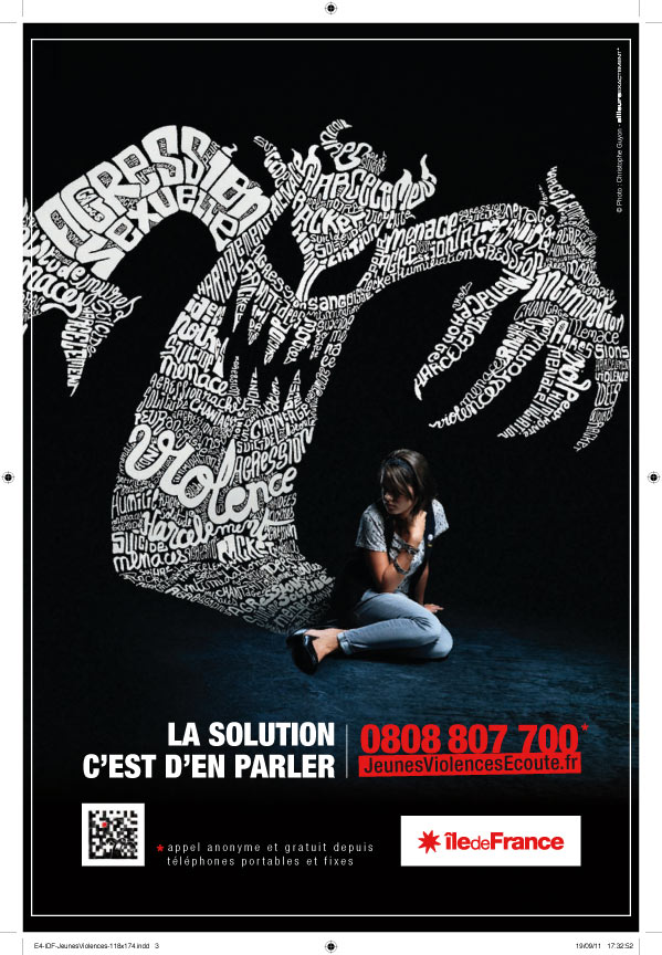 Affiche contre la violence faites contre les jeunes.