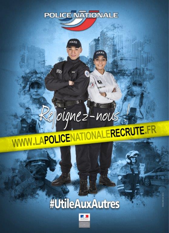 Affiche promotionnel sur les policiers.